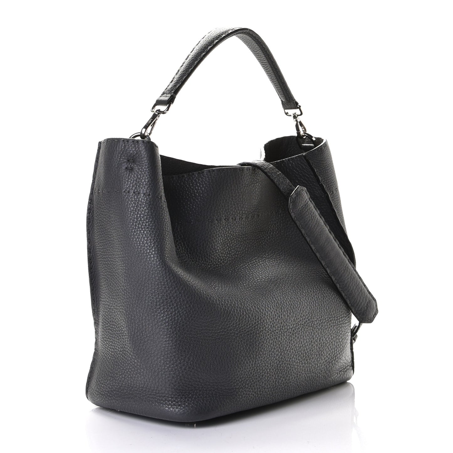 Cuoio Romano Selleria Large Anna Bucket Bag Asfalto