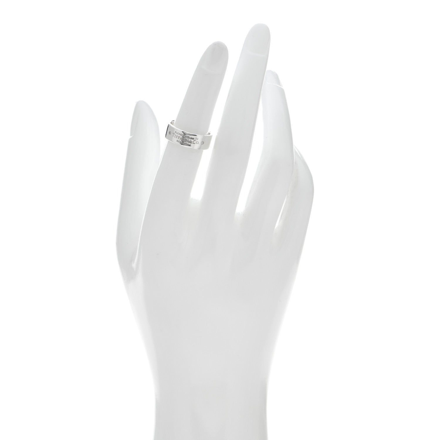 Tiffany Sterling Silver Diamond Return to Tiffany Narrow Ring 50 5.5 2 of 4