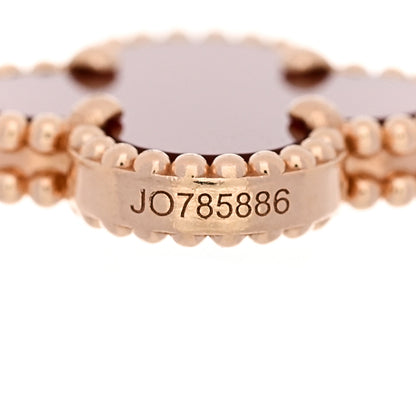 Van Cleef & Arpels 18K Rose Gold Carnelian 5 Motifs Guilloche Vintage Alhambra Bracelet 4 of 5