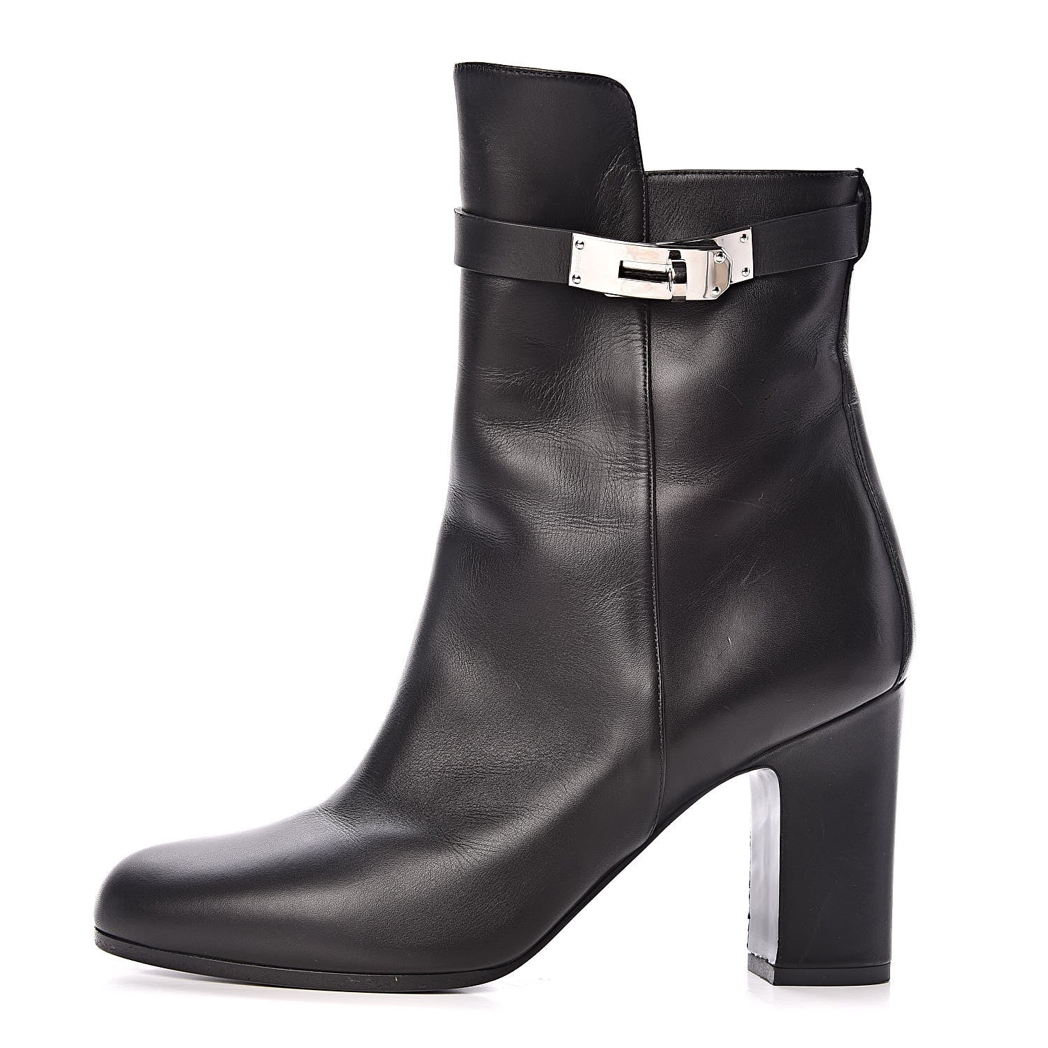 Hermes Calfskin Joueuse Ankle Boots 38.5 Black 1 of 9