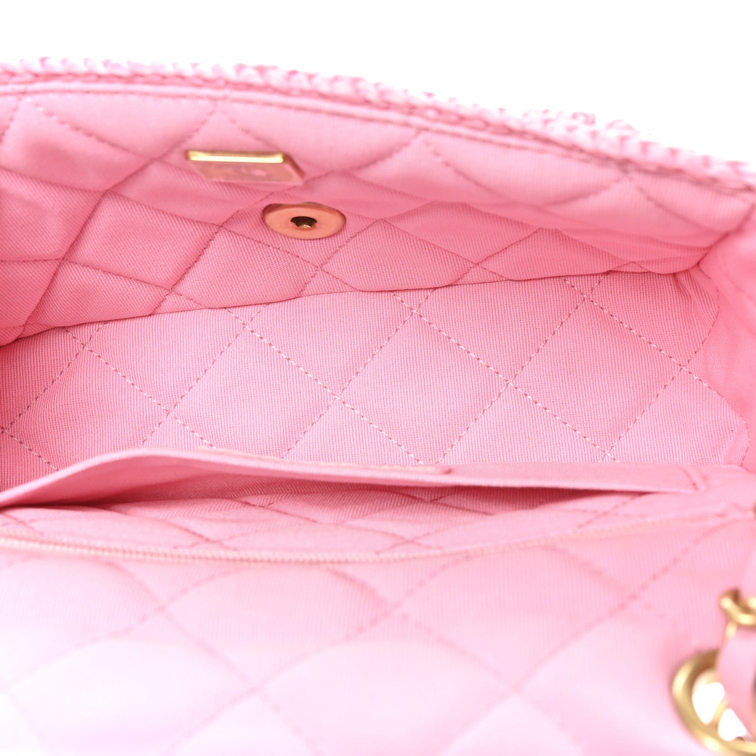 Chanel Raffia Small Dolce Raffia Flap Bag Pink 5 of 11