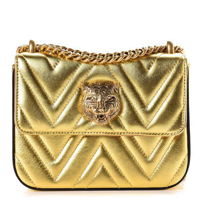 Gucci Metallic Nappa Matelasse Broadway Shoulder Bag Gold 1 of 10