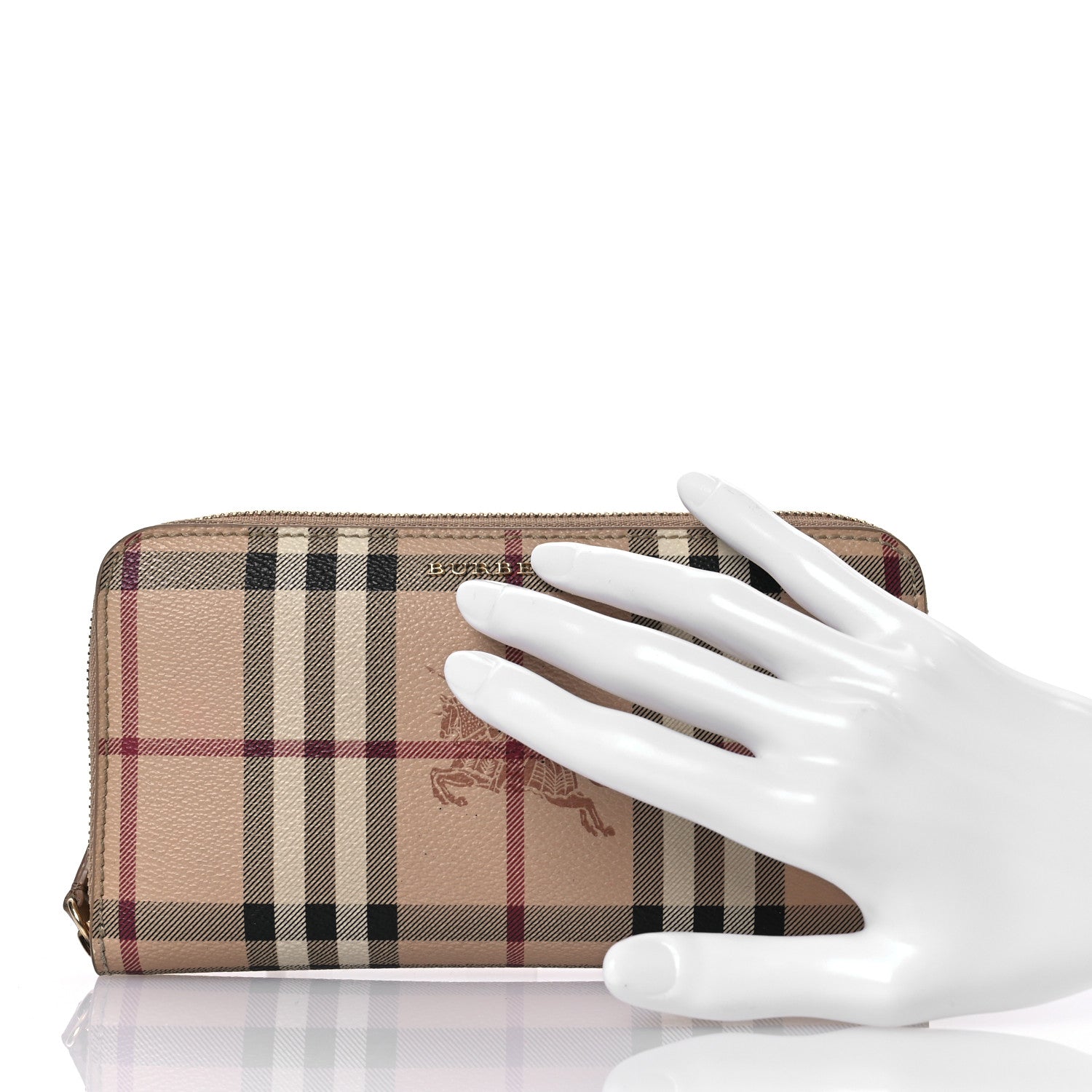 Burberry Haymarket Check Large Ziggy Zip Around Wallet Beige 2 of 16