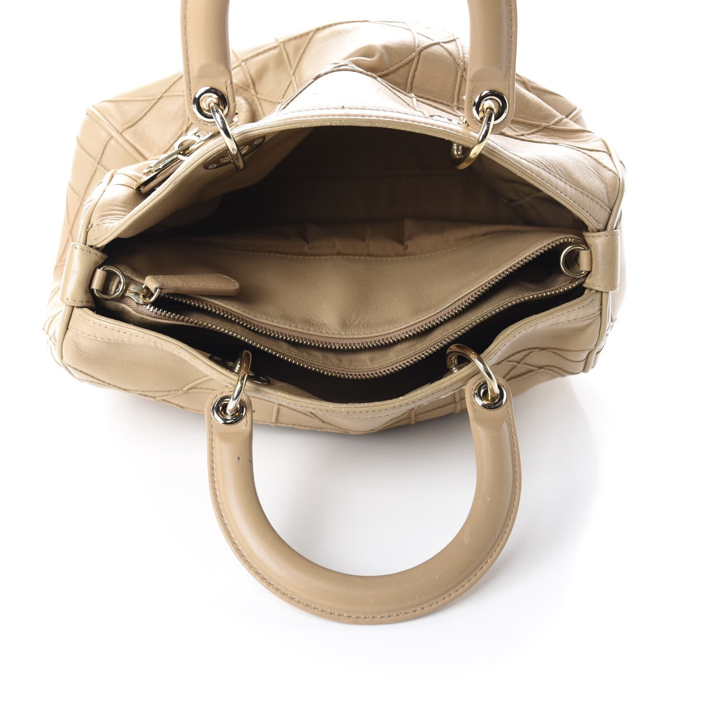 Lambskin Cannage Granville Polochon Beige