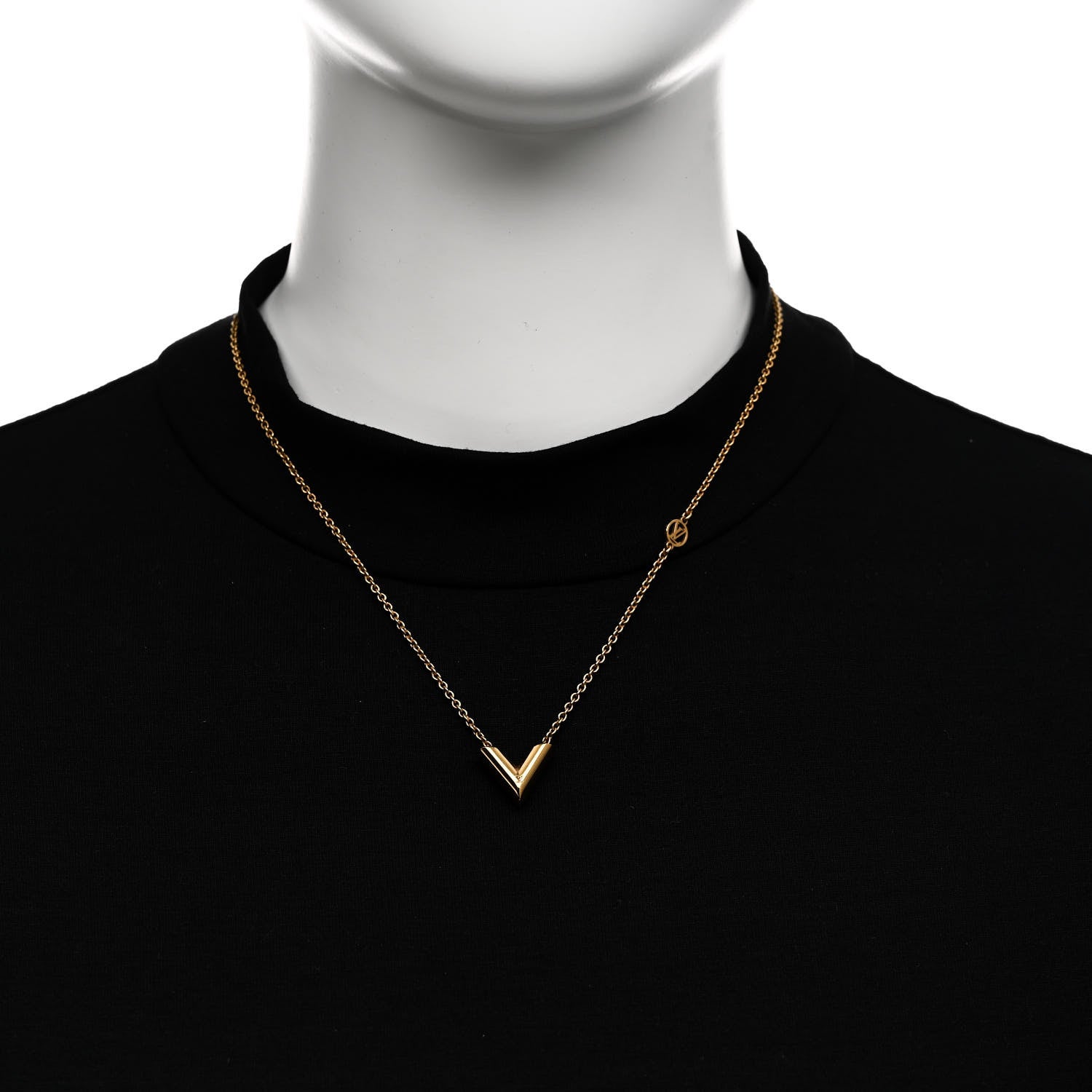 Louis Vuitton Essential V Necklace Gold 2 of 6