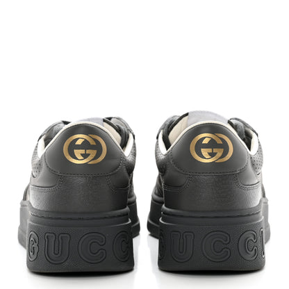 Gucci Textured Dollar Calfskin GG Supreme Monogram Mens Chunky Sneakers 9 Graphite Grey Black Grey 5 of 16