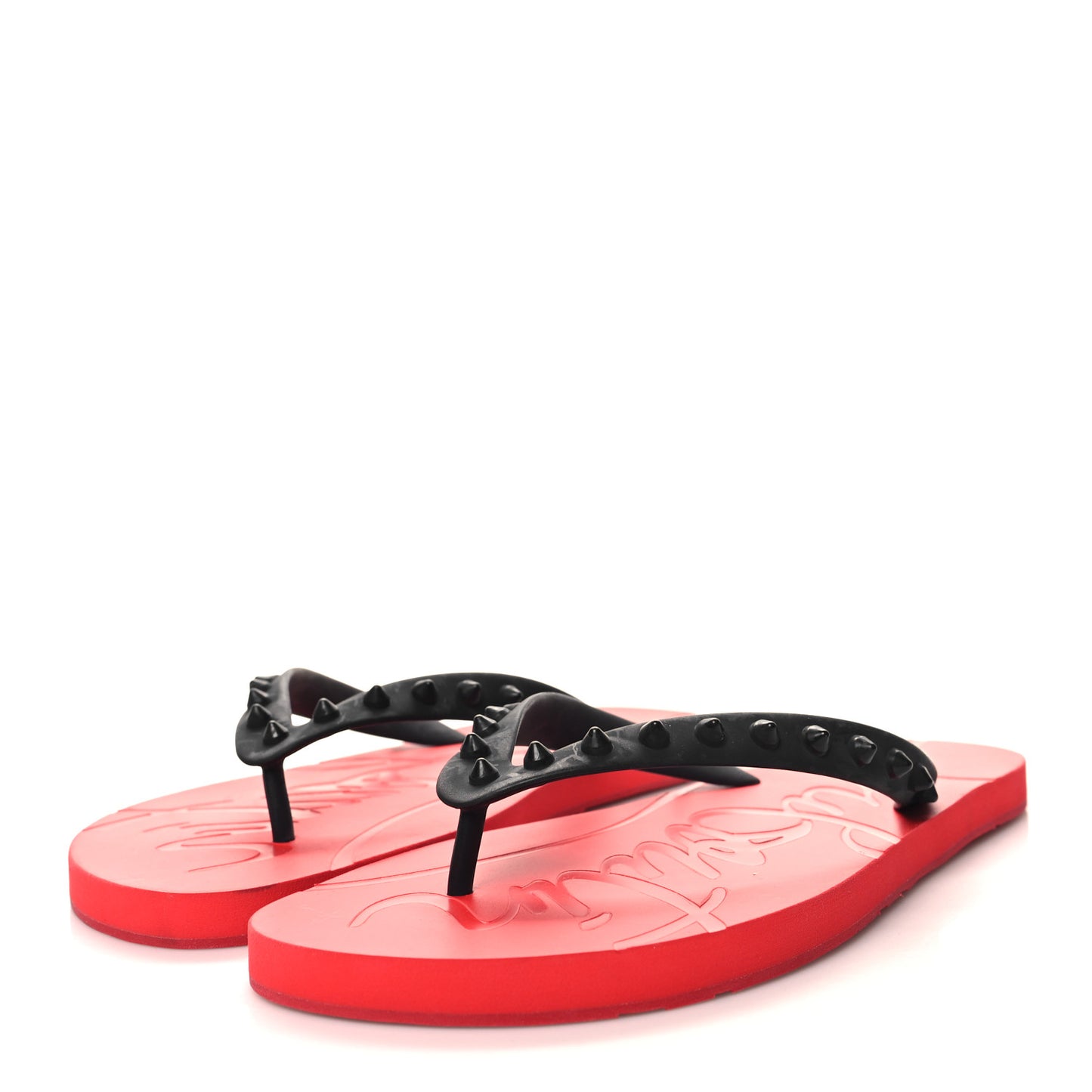 Rubber Spike Mens Loubi Flip Flop 42 Black