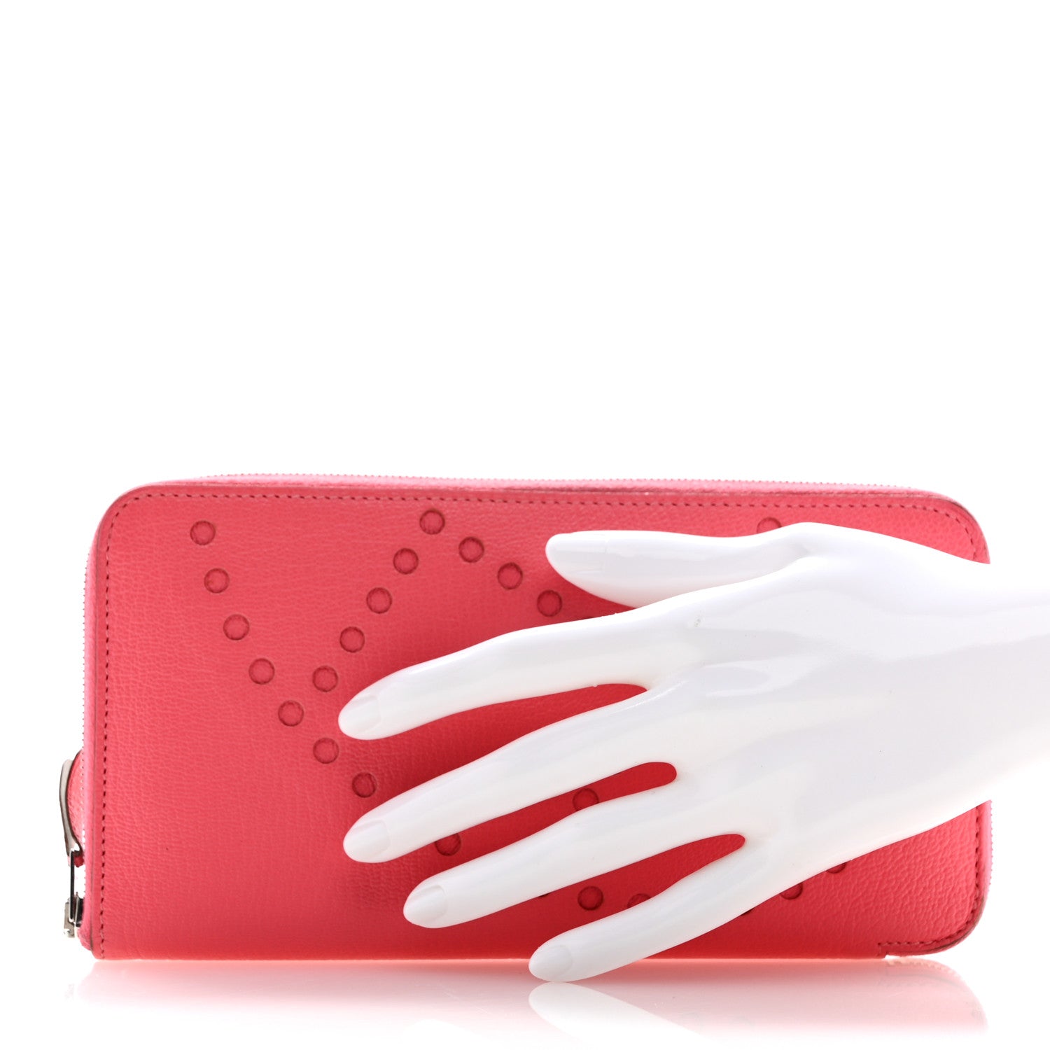 Hermes Chevre Mysore Evelyne Azap Wallet Rose Lipstick 2 of 12
