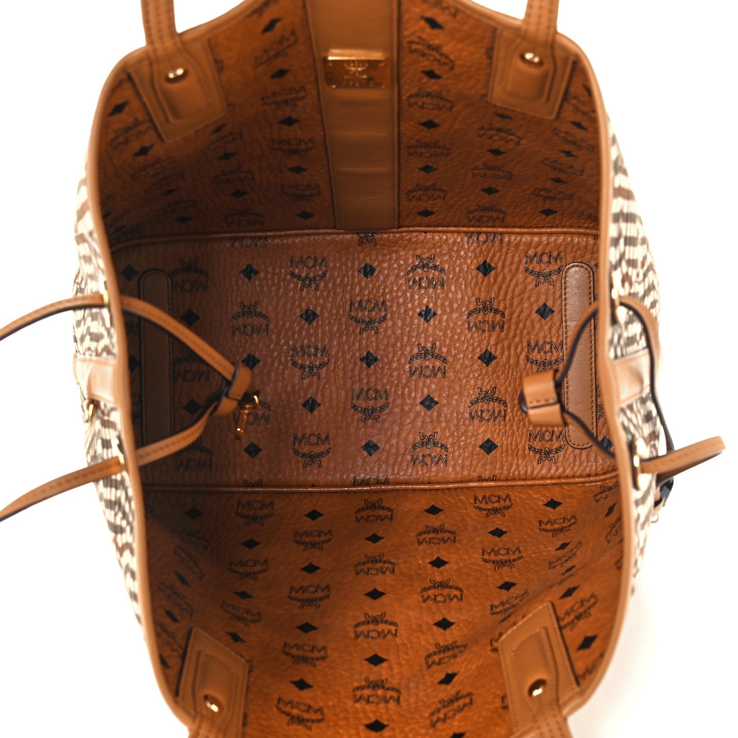 Visetos Medium Liz Reversible Shopper Tote Cognac