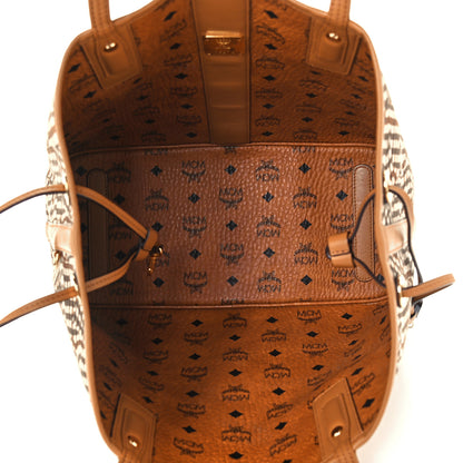 MCM Visetos Medium Liz Reversible Shopper Tote Cognac 8 of 18