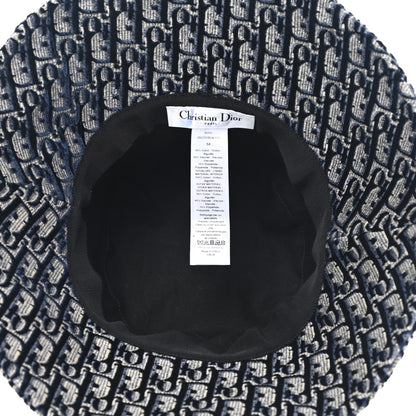Christian Dior Velvet Oblique Large Brim Bucket Hat 58 Bleu Marine 7 of 9