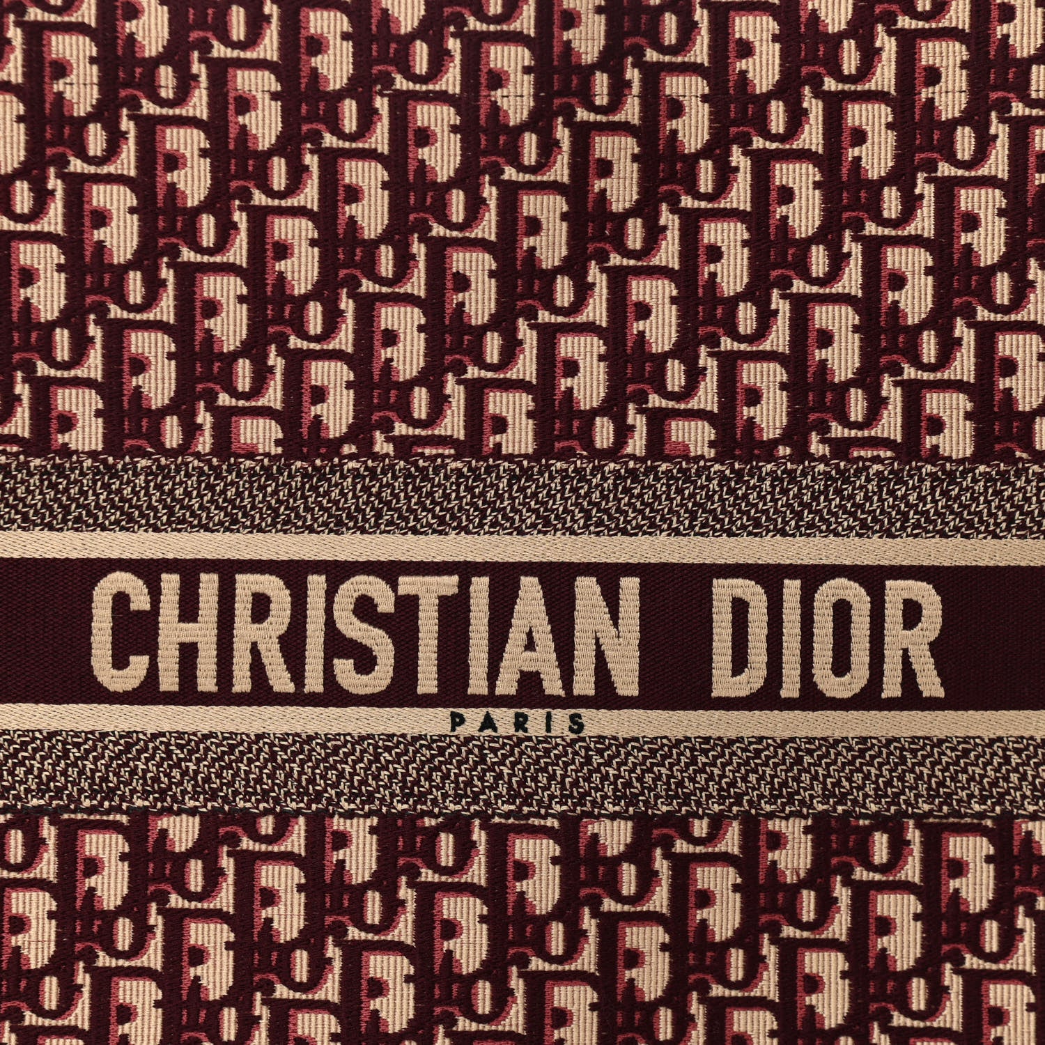 Christian Dior Oblique Large Book Tote Burgundy Multicolor 7 of 10