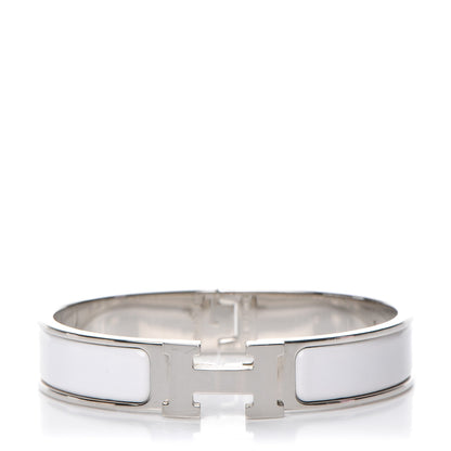 Hermes Enamel Narrow Clic Clac H Bracelet PM White 1 of 6