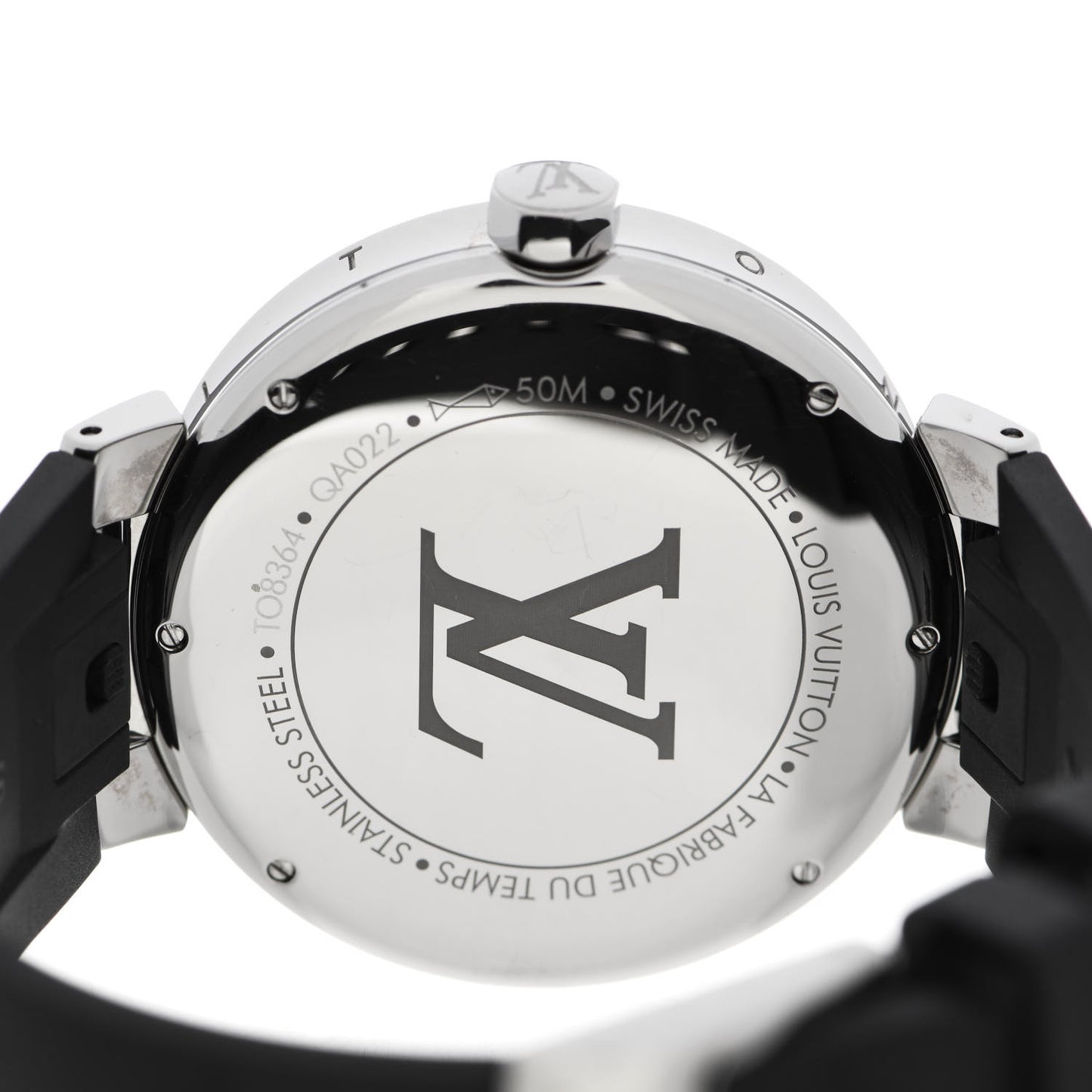 Stainless Steel Rubber Diamond 39mm Tambour Moon Devine Quartz Watch