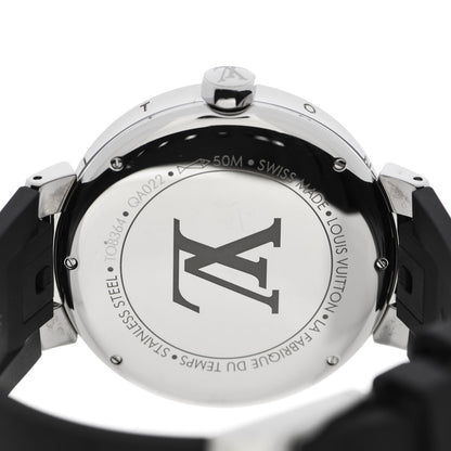 Louis Vuitton Stainless Steel Rubber Diamond 39mm Tambour Moon Devine Quartz Watch 4 of 5