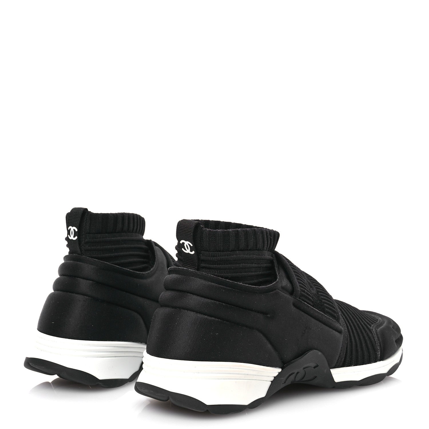 Chanel Stretch Fabric CC Sneakers 37 Black 4 of 7