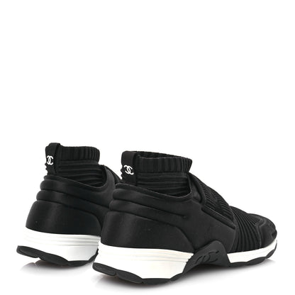 Chanel Stretch Fabric CC Sneakers 37 Black 4 of 7