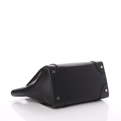 Celine Drummed Calfskin Mini Luggage Black 10 of 13
