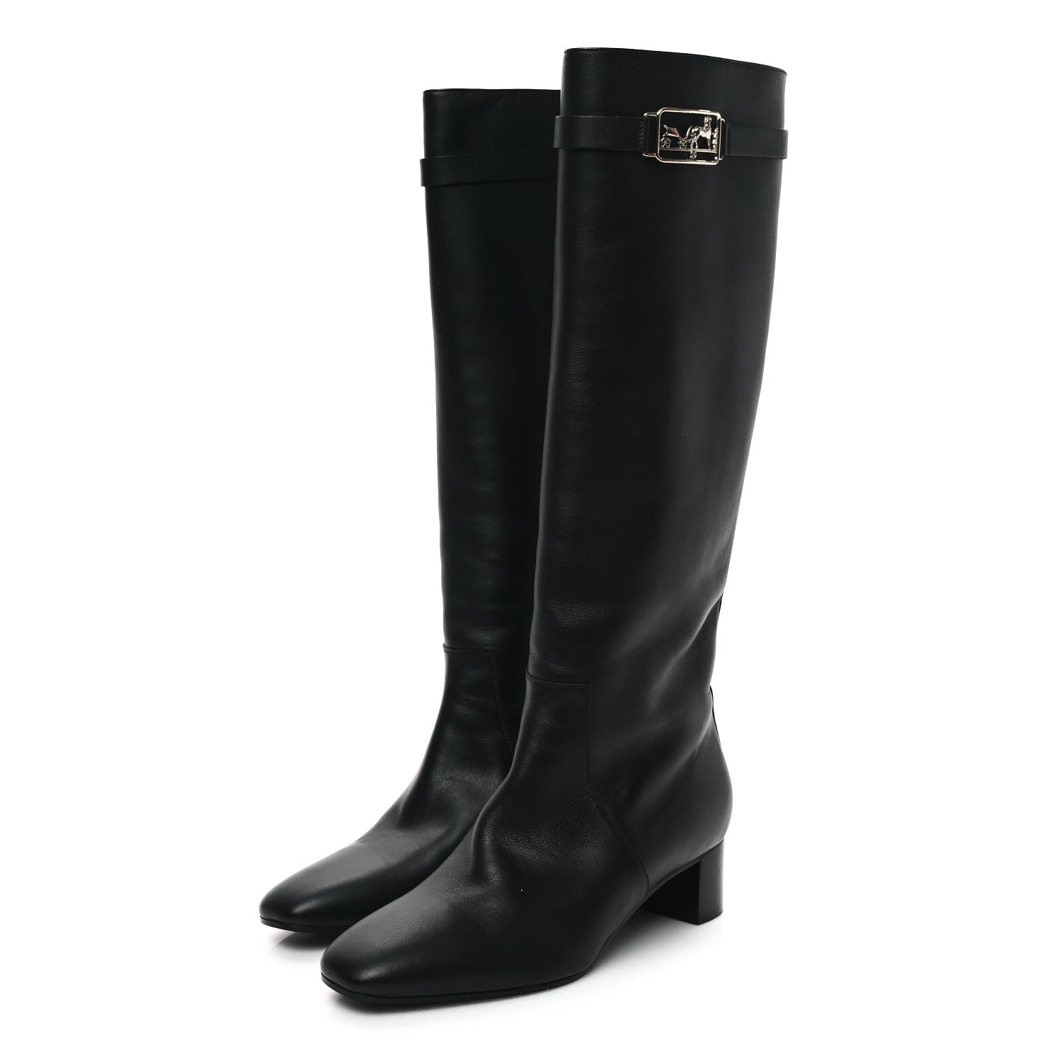 Hermes Calfskin Versailles Boots 39 Black 3 of 10