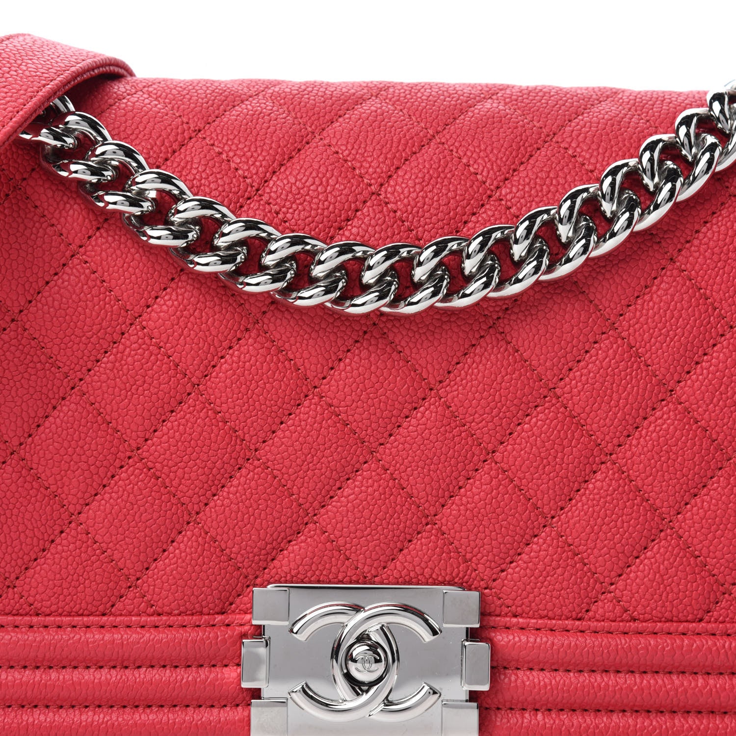 Chanel Caviar Quilted Medium Boy Flap Light Red 10 of 11