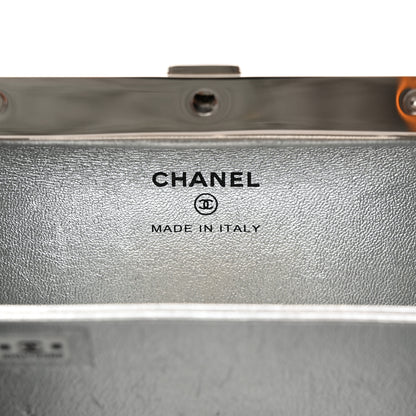 Chanel Metallic Calfskin Quilted Box Crossbody Silver 6 of 11