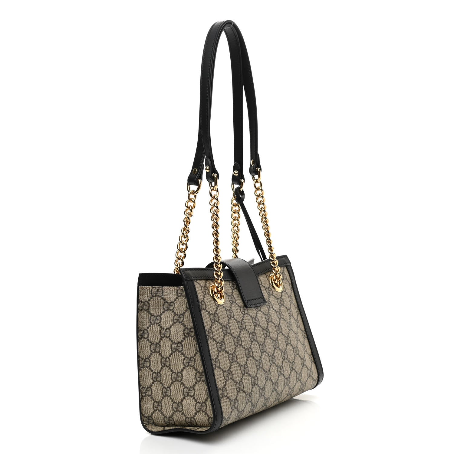Gucci GG Supreme Monogram Small Padlock Tote Black 3 of 11