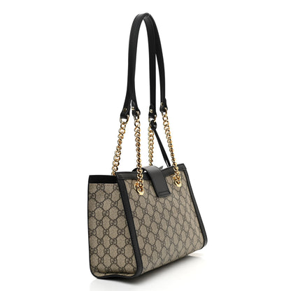 Gucci GG Supreme Monogram Small Padlock Tote Black 3 of 11