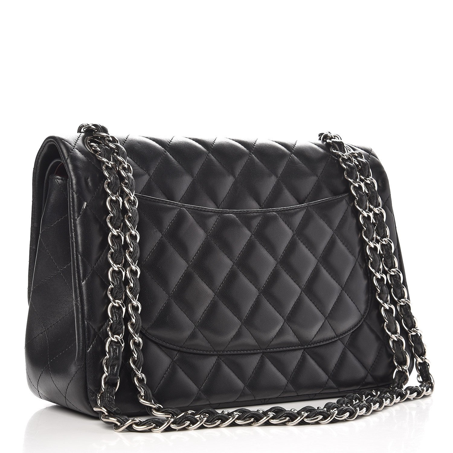 Chanel Lambskin Quilted Jumbo Double Flap Black 4 of 10