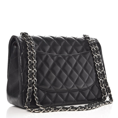 Chanel Lambskin Quilted Jumbo Double Flap Black 4 of 10