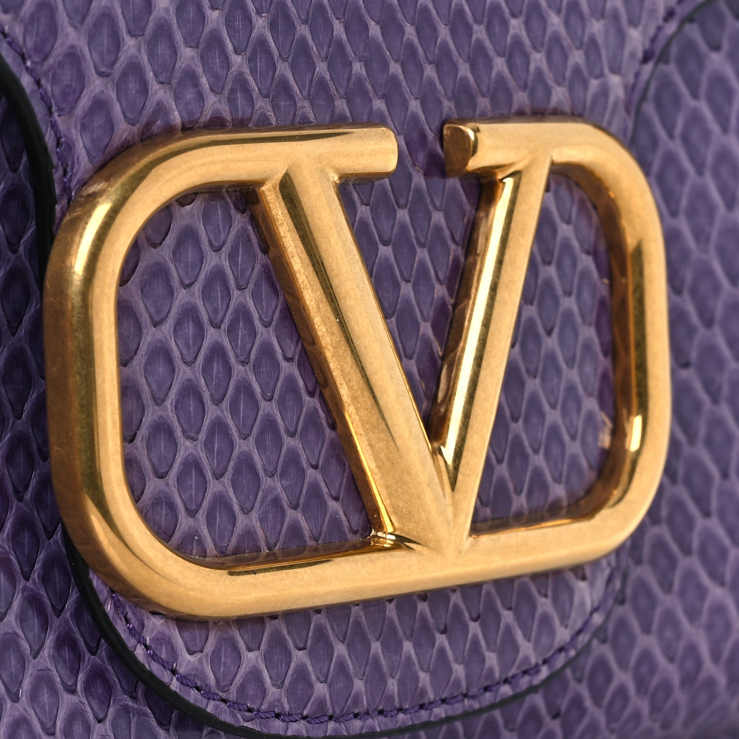 Valentino Garavani Snakeskin Stud Sign Shoulder Bag Purple 11 of 12