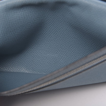 Hermes Epsom Bearn Gusset Wallet Blue Jean 7 of 12