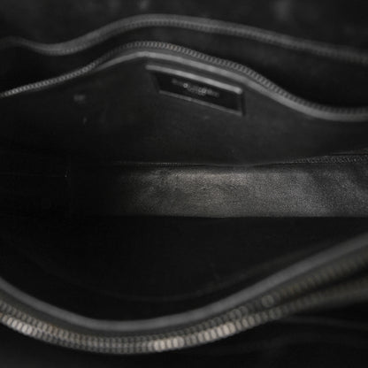 Saint Laurent Calfskin Crocodile Embossed Small Sac de Jour Black 5 of 9