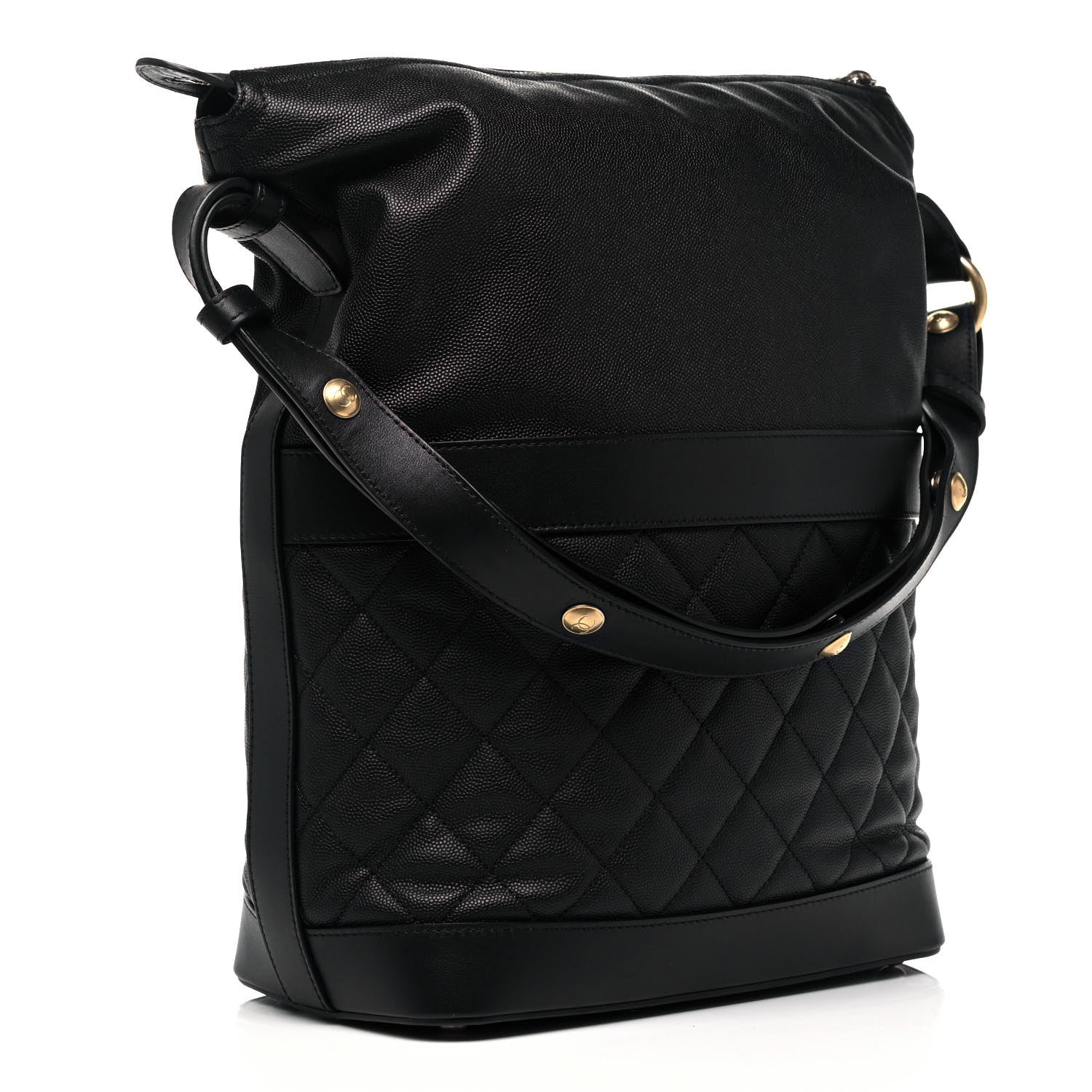 Chanel Caviar Lambskin Quilted Casual Style Hobo Black 2 of 8