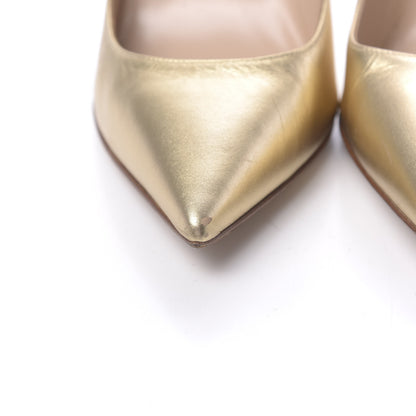 Valentino Garavani Metallic Nappa Rockstud New Plain 100mm Pumps 39.5 Gold 9 of 16