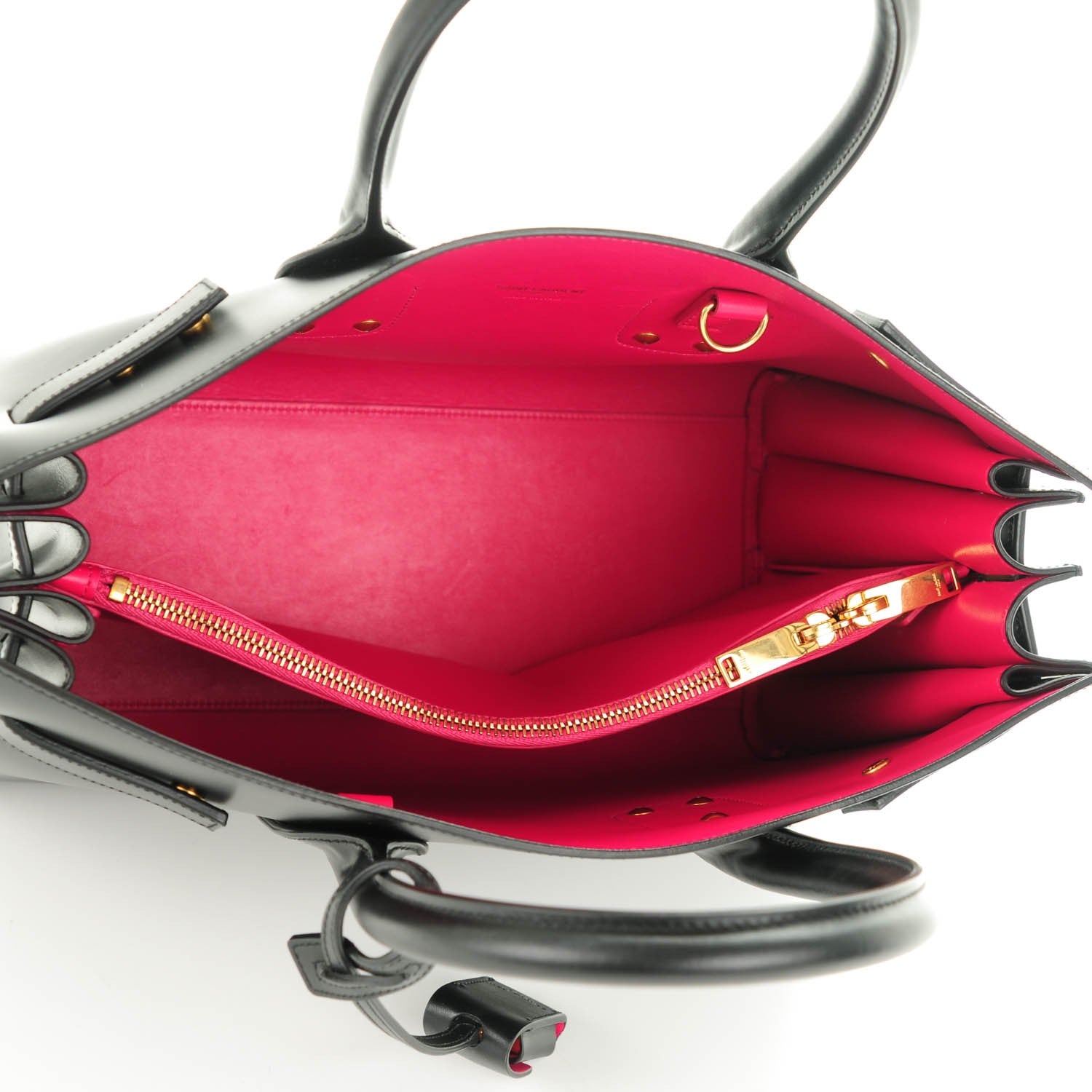 Saint Laurent Calfskin Small Sac De Jour Black Fuchsia 5 of 7
