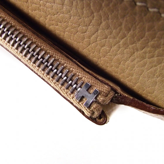 Hermes Evergrain Calfskin Dogon Wallet Biscuit 8 of 9