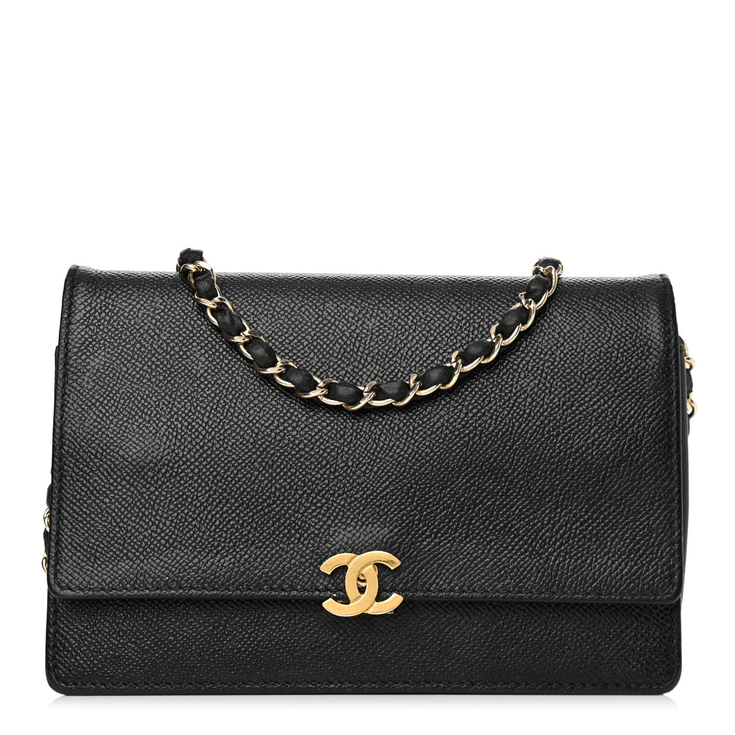 Chanel Caviar CC Wallet On Chain WOC Black 1 of 10