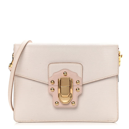 Dolce & Gabbana Iguana Calfskin Embossed Lucia Satchel Pink 1 of 10