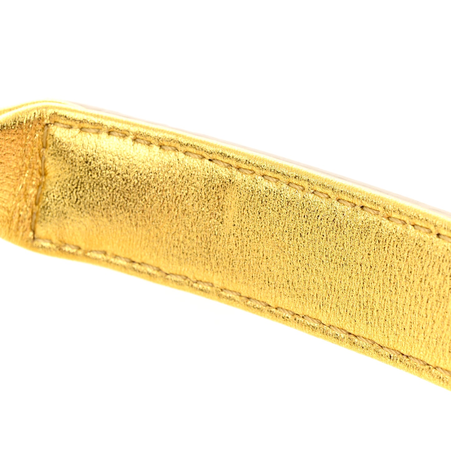 Metallic Patent Calfskin Quilted Small Boy Flap Gold