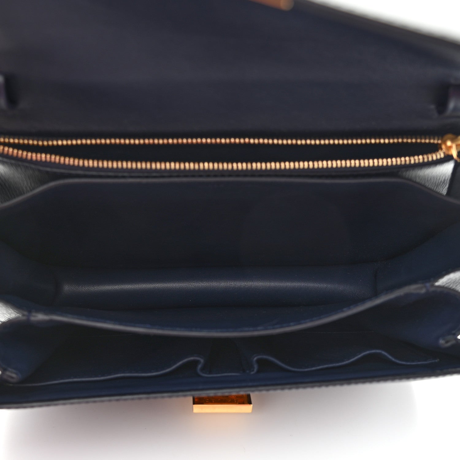 Celine Liege Calfskin Medium Classic Box Flap Bag Dark Blue 5 of 13