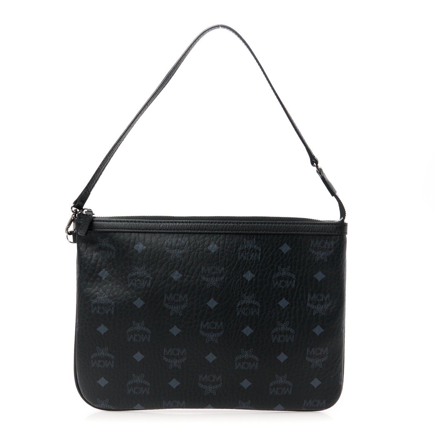 MCM Visetos Liz Shopper Tote Pouch Black 1 of 9