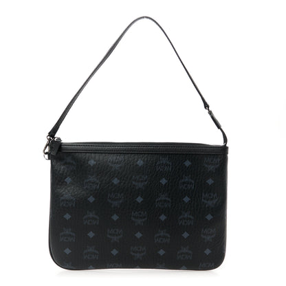 MCM Visetos Liz Shopper Tote Pouch Black 1 of 9