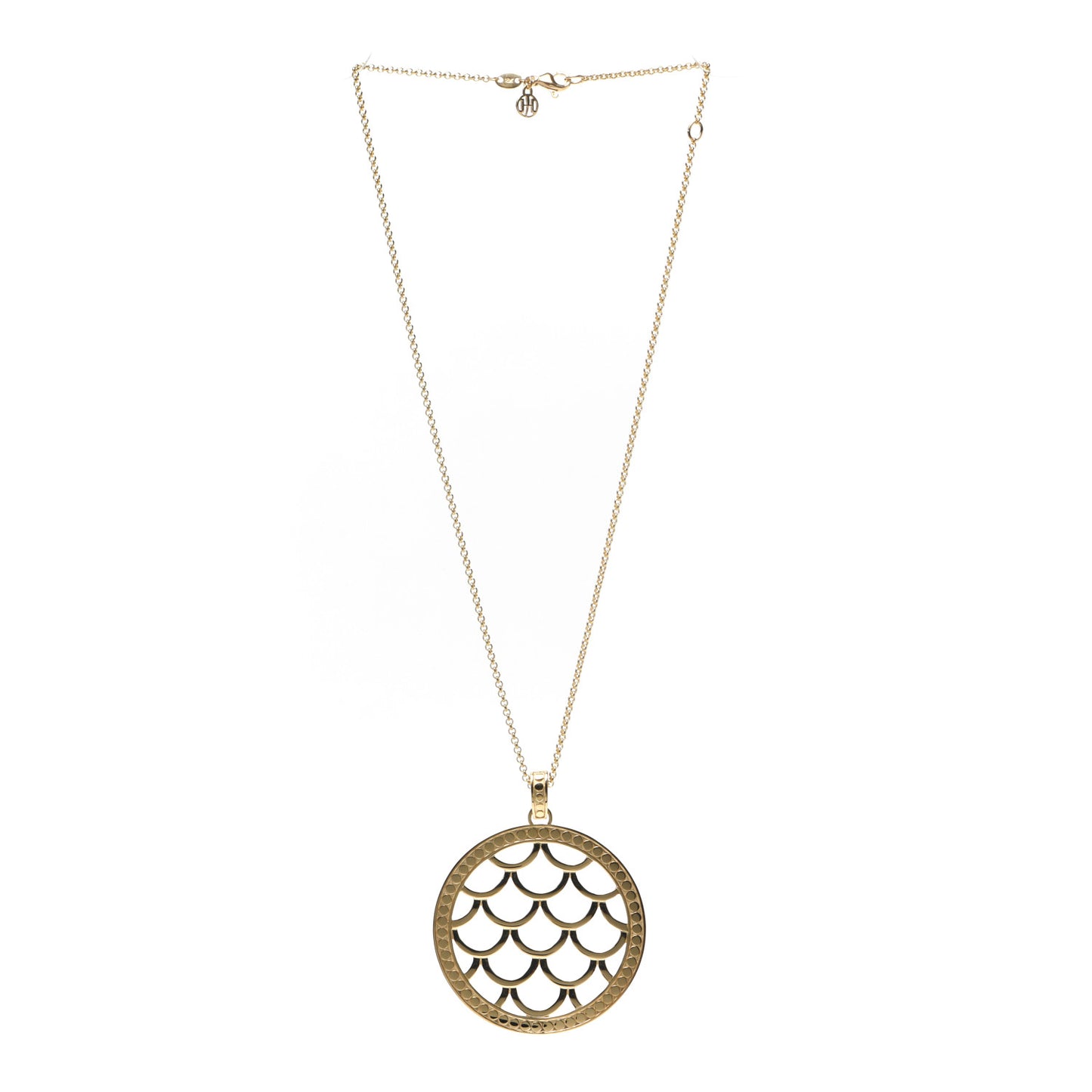 18K Yellow Gold Naga Circle Pendant Necklace