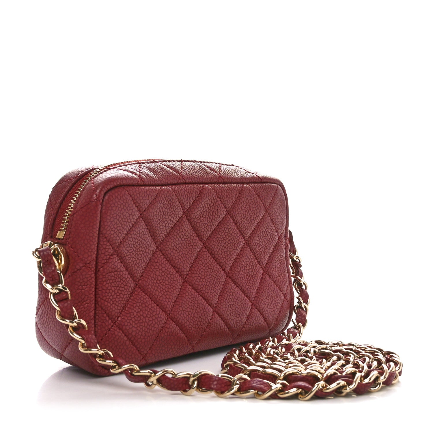 Chanel Caviar Quilted Mini Coco Tassel Camera Case Burgundy 3 of 10