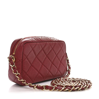 Chanel Caviar Quilted Mini Coco Tassel Camera Case Burgundy 3 of 10