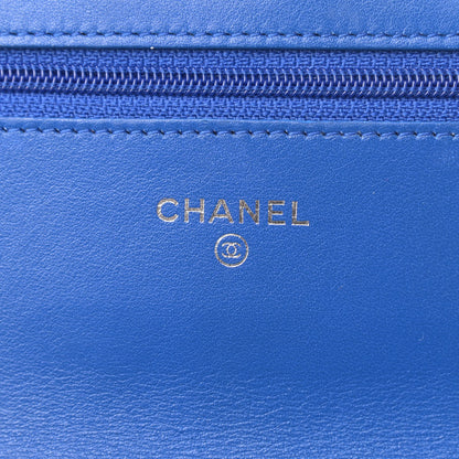 Chanel Patent Quilted Wallet On Chain WOC Dark Blue 6 of 17