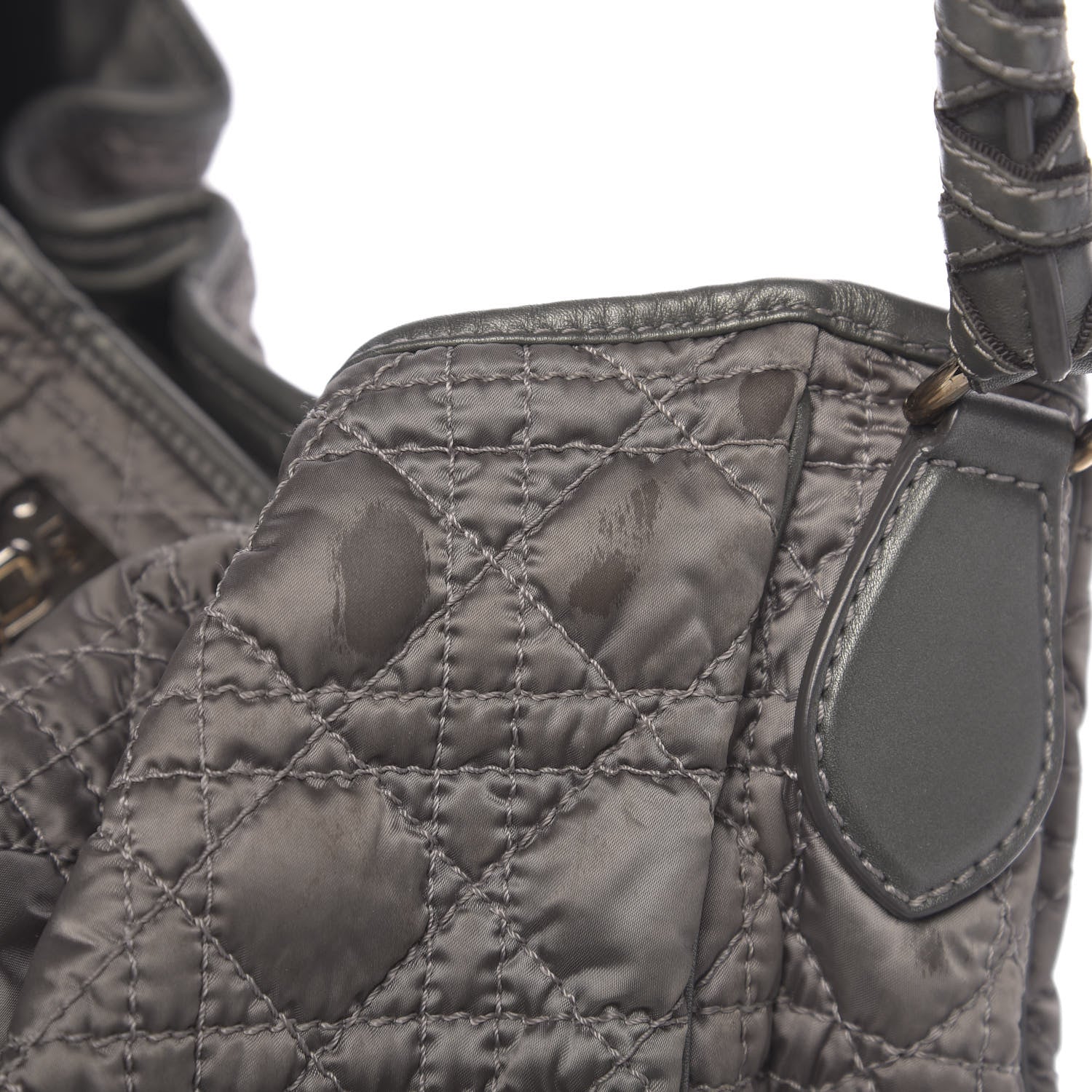 Christian Dior Satin Cannage Charming Hobo Grey 10 of 11