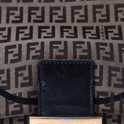 Fendi Zucchino Velvet Vitello Mama Baguette Mogano Panna Black 12 of 14