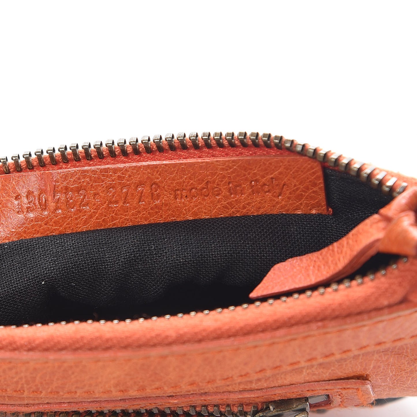 Agneau Classic Hardware Porte-Monnaie Coin Purse Orange