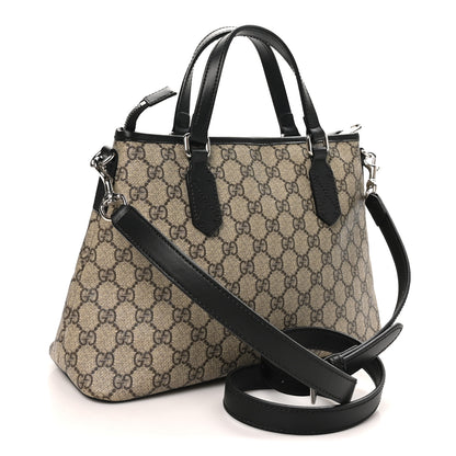 Gucci GG Supreme Monogram Small Zippered Tote Dark Brown 3 of 10